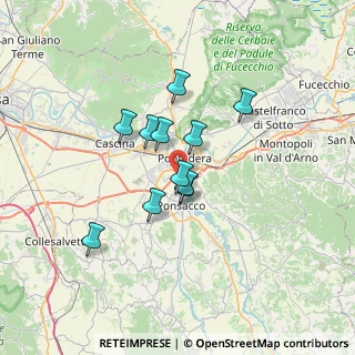 Mappa Via della Fornace, 56025 Pontedera PI, Italia (5.17455)