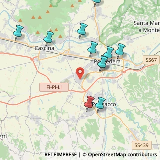 Mappa Via Marche, 56025 Pontedera PI, Italia (4.9025)