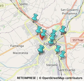 Mappa Via dei Villini, 06034 Foligno PG, Italia (1.39167)