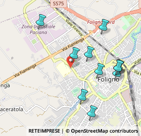 Mappa Via Massimo Arcamone, 06034 Foligno PG, Italia (1.11091)