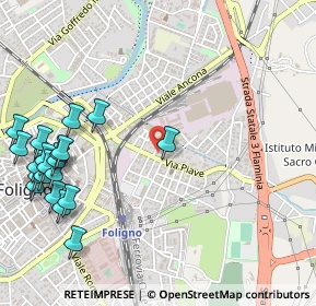 Mappa Via Piave, 06034 Foligno PG, Italia (0.7275)