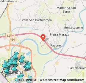 Mappa Strada Vicinale della Curetta, 15040 Pietra Marazzi AL, Italia (3.89471)