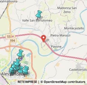 Mappa Strada Vicinale della Curetta, 15040 Pietra Marazzi AL, Italia (3.52333)