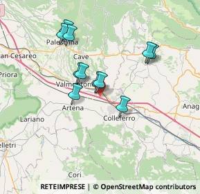 Mappa Autostrada del Sole, 00038 Colleferro RM, Italia (6.38455)