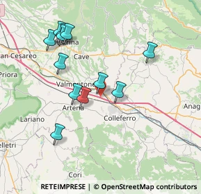 Mappa Autostrada del Sole, 00038 Colleferro RM, Italia (7.93083)