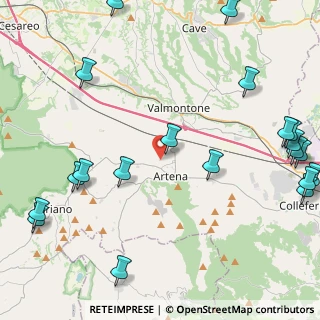 Mappa Via Colle Catellino, 00031 Artena RM, Italia (6.6135)