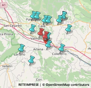 Mappa Via le Mura, 00038 Valmontone RM, Italia (6.78563)
