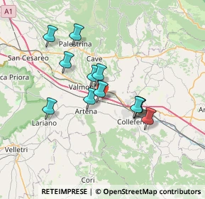 Mappa Via le Mura, 00038 Valmontone RM, Italia (6.24917)