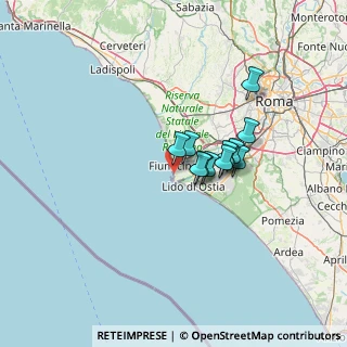 Mappa Via Giorgio Rodocanacchi, 00054 Fiumicino RM, Italia (9.27167)