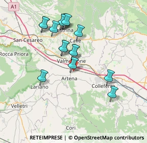 Mappa Via Colle Santo Giudico, 00038 Valmontone RM, Italia (7.37563)