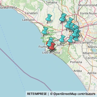 Mappa Via Teresio Martinoli, 00054 Fiumicino RM, Italia (14.572)