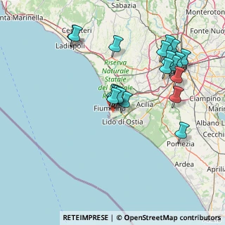 Mappa Via Massimiliano Erasi, 00054 Fiumicino RM, Italia (16.306)