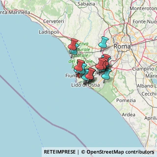 Mappa Via Massimiliano Erasi, 00054 Fiumicino RM, Italia (7.54)
