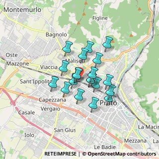 Mappa Via Montello, 59100 Prato PO, Italia (1.2135)
