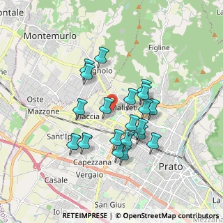 Mappa Via Bligny, 59100 Prato PO, Italia (1.559)