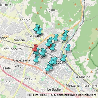 Mappa Via Reno, 59100 Prato PO, Italia (1.361)