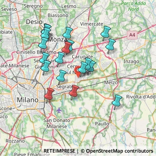 Mappa Via Giacomo Puccini, 20096 Pioltello MI, Italia (7.14789)