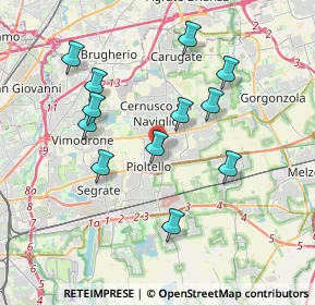 Mappa Via Giacomo Puccini, 20096 Pioltello MI, Italia (3.5825)