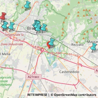 Mappa Via Cadizzoni, 25134 Brescia BS, Italia (5.83786)