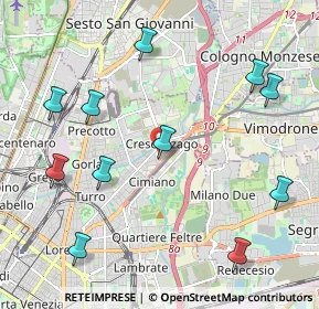 Mappa Via Giulietti Giuseppe Maria, 20132 Milano MI, Italia (2.45818)