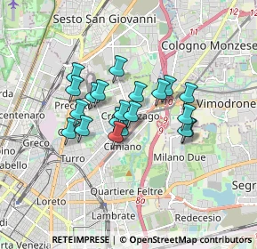 Mappa Via Giulietti Giuseppe Maria, 20132 Milano MI, Italia (1.2455)
