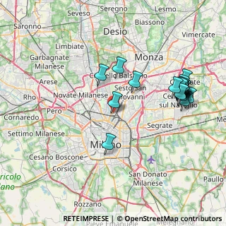 Mappa Via Salvatore Pianell, 20125 Milano MI, Italia (8.6045)