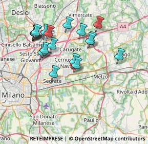 Mappa Via Leonardo Da Vinci, 20051 Cassina de' Pecchi MI, Italia (7.53)