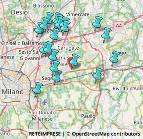 Mappa Via Leonardo Da Vinci, 20051 Cassina de' Pecchi MI, Italia (7.5545)