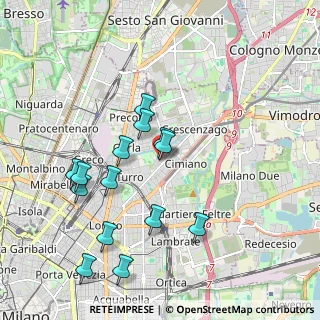 Mappa Via Privata Treviso, 20127 Milano MI, Italia (1.95214)