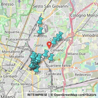 Mappa Via Privata Treviso, 20127 Milano MI, Italia (1.735)