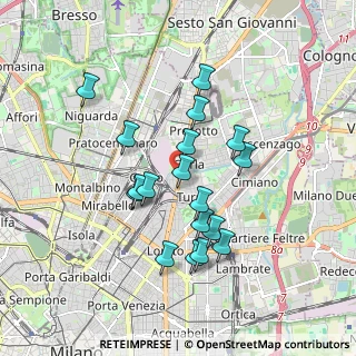 Mappa Via Jean Jaurès, 20127 Milano MI, Italia (1.59333)