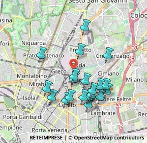 Mappa Via Jean Jaurès, 20127 Milano MI, Italia (1.715)