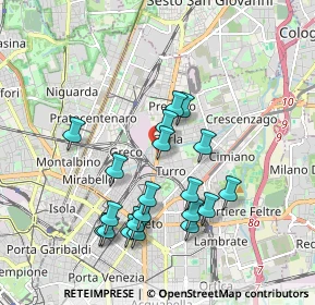 Mappa Via Jean Jaurès, 20127 Milano MI, Italia (1.782)