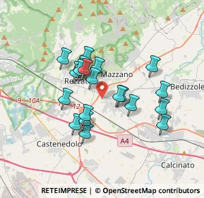 Mappa Via B. Castelli, 25080 Mazzano BS, Italia (2.8825)