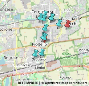 Mappa Via Gaetano Donizetti, 20096 Pioltello MI, Italia (1.44167)