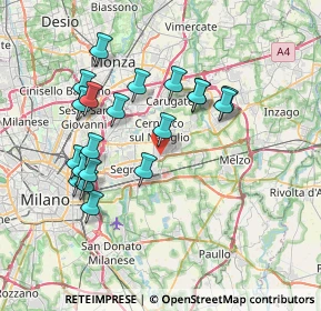 Mappa Via Gaetano Donizetti, 20096 Pioltello MI, Italia (7.0845)