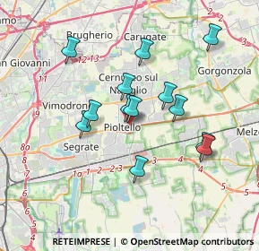 Mappa Via Gaetano Donizetti, 20096 Pioltello MI, Italia (3.11769)