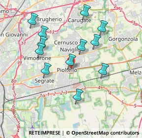 Mappa Via Gaetano Donizetti, 20096 Pioltello MI, Italia (3.69917)