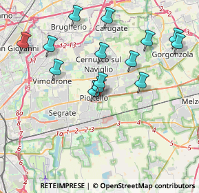 Mappa Via Gaetano Donizetti, 20096 Pioltello MI, Italia (3.93286)