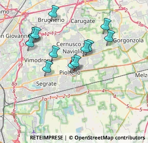 Mappa Via Gaetano Donizetti, 20096 Pioltello MI, Italia (3.55231)