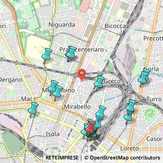 Mappa Via Oreste Cipriani, 20125 Milano MI, Italia (1.2875)