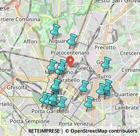 Mappa Via Oreste Cipriani, 20125 Milano MI, Italia (1.95944)