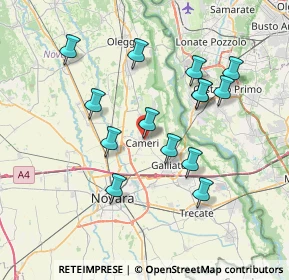 Mappa Via Padre Reginaldo Giuliani, 28062 Cameri NO, Italia (6.90357)