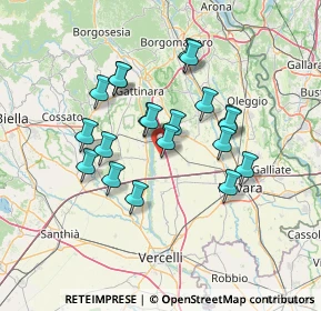 Mappa Via per Carpignano Sesia, 28064 Landiona NO, Italia (11.8745)