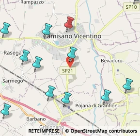Mappa Via dell' Artigianato, 36043 Camisano Vicentino VI, Italia (2.77667)