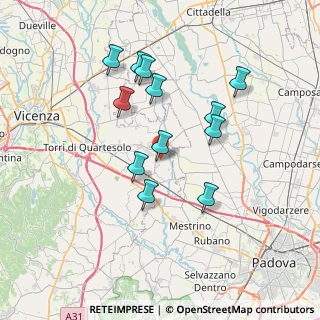 Mappa Via Vanzo Vecchio, 36043 Camisano Vicentino VI, Italia (6.58)