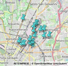 Mappa Via Privata Minturno, 20127 Milano MI, Italia (1.28294)