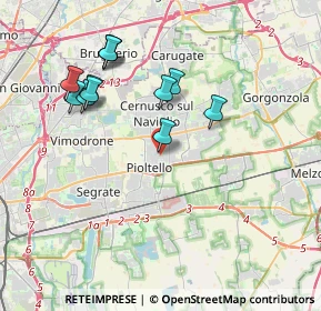 Mappa Via Wolfgang Amadeus Mozart, 20096 Pioltello MI, Italia (3.74667)