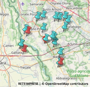 Mappa Via Giuseppe Garibaldi, 20012 Cuggiono MI, Italia (6.9395)