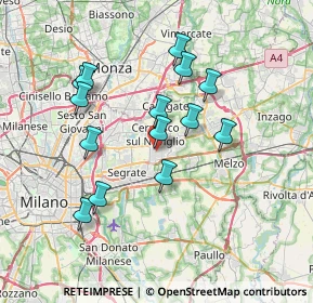 Mappa Via Ghirlandaio, 20096 Pioltello MI, Italia (6.62071)